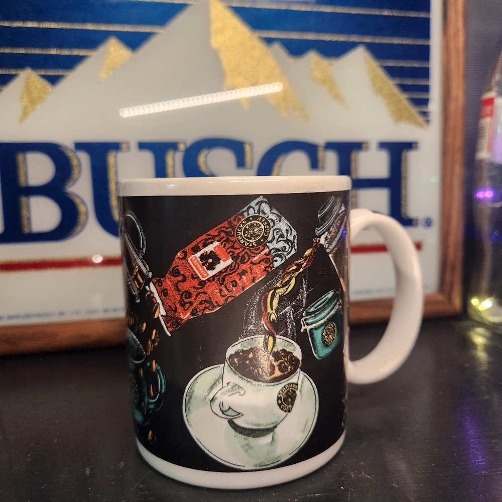 Artistic Black Coffee Mug Vintage Starbucks Collector Cup